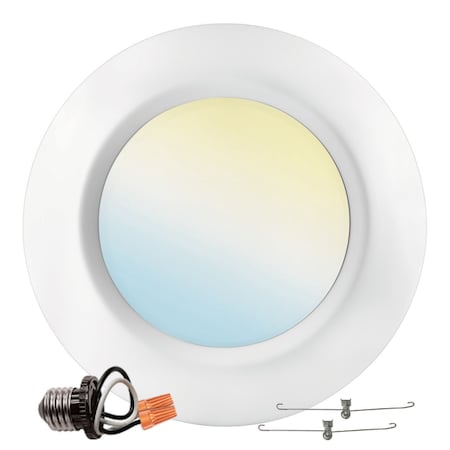 Luxrite 6 Inch LED Disk Light 5CCT 2700K-5000K 15W 1000LM Dimmable J-Box or 6 Can Install ETL Listed LR23863-1PK